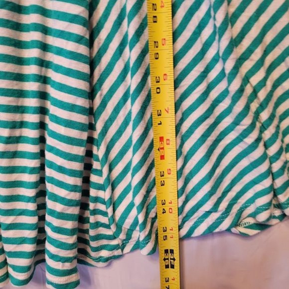 Elle Green White Striped Sleeveless Midi Dress Size L - Picture 8 of 10
